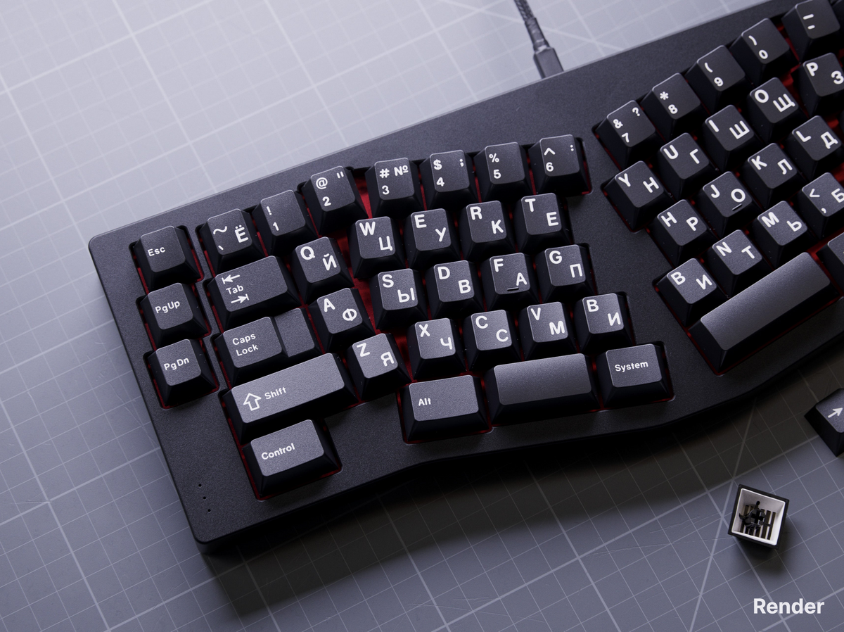 GMK Cyrillic Beige & Cyrillic White on Black – CannonKeys