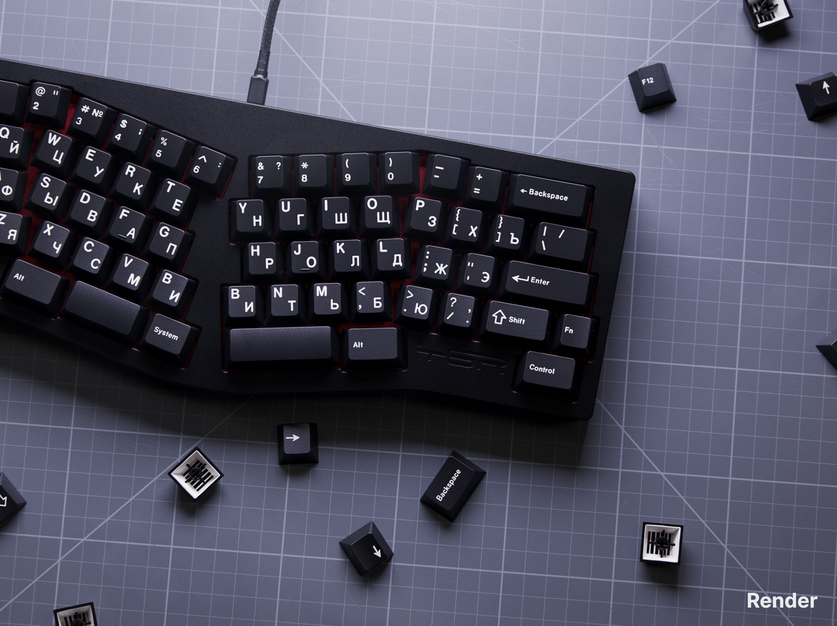 GMK Cyrillic Beige & Cyrillic White on Black – CannonKeys