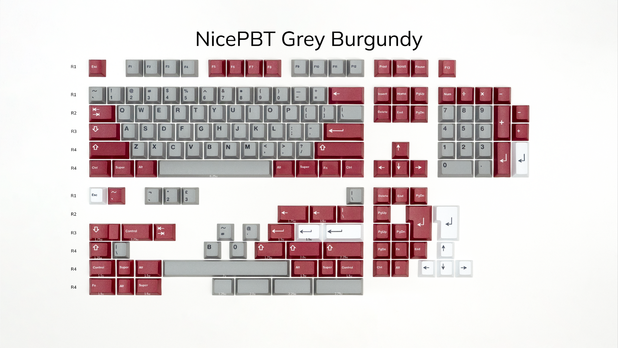 NicePBT Grey Burgundy